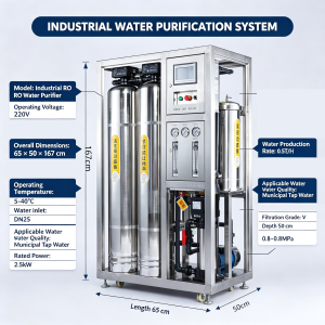 Industrial Dual-Tank Stainless Steel Water Filter System – 500L/H Municipal Water Treatment