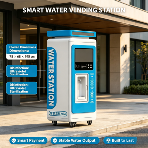 Smart Water Vending Station — Hydrogen-Rich Outdoor Drinking Water Kiosk | UV Sterilization | Smart Payment